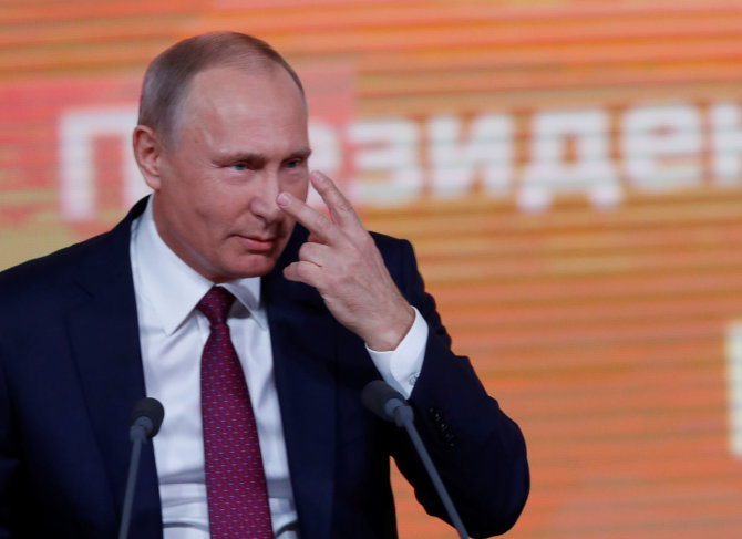 „Reuters“/„Scanpix“ nuotr./Kasmetinė V.Putino spaudos konferencija