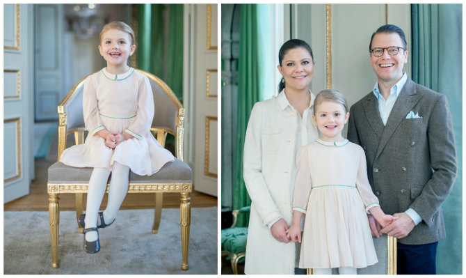 Kate Gabor/Kungahuset.se nuotr./Švedijos princesė Estelle su tėvais – princese Victoria ir princu Danieliu