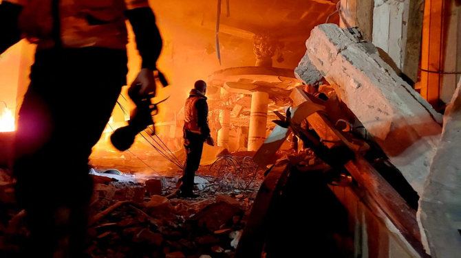 „Reuters“/„Scanpix“/Rafos miestas po Izraelio smūgių