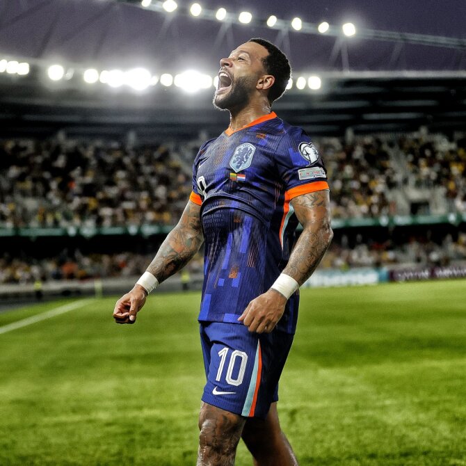 Vida Press nuotr./Memphis Depay yra rezultatyviausias visų laikų Nyderlandų rinktinės futbolininkas, mušęs ir Dariaus ir Girėno stadione.