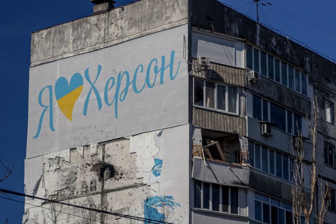 AFP/„Scanpix“ nuotr./Chersonas, Ukraina (2023 m. kovo 14 d.)
