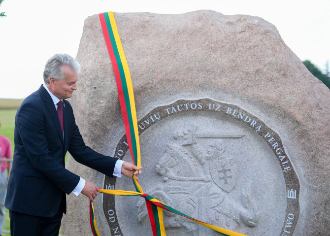 Lietuvos Respublikos prezidento kanceliarijos / Roberto Dačkaus nuotr./Prezidentas Gitanas Nausėda dalyvauja 610-ųjų Žalgirio mūšio metinių minėjimo ceremonijoje