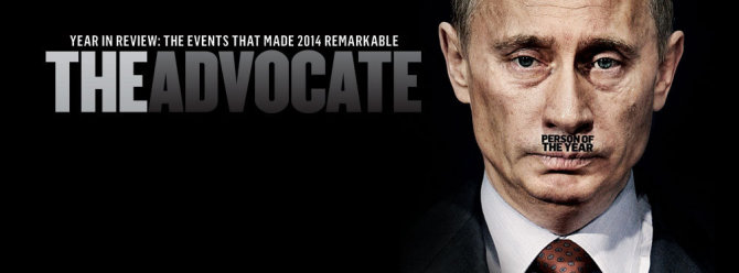 Žurnalo „The Advocate“/„Facebook“ nuotr./Vladimiras Putinas ant „The Advocate“ viršelio
