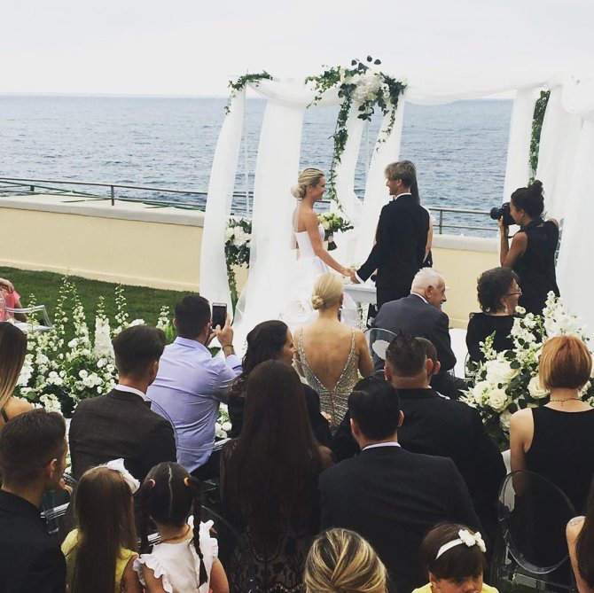 Socialinių tinklų nuotr./Editos Daniūtės ir Mirko Gozzoli vestuvių akimirka