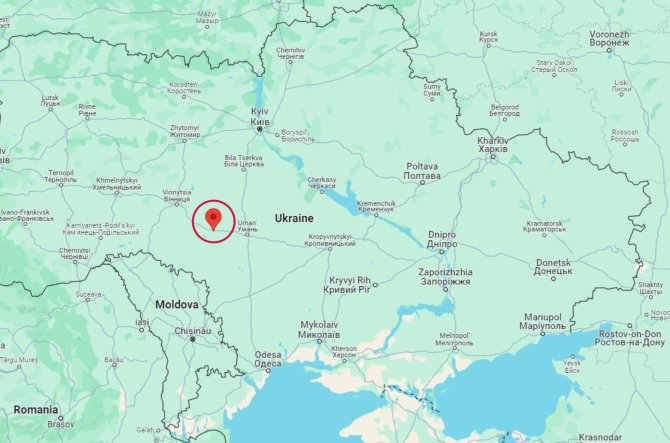 Google Maps/Ukrainos Vinicos srities Gaisyno rajone nenustatyti asmenys apšaudė policijos pareigūnus