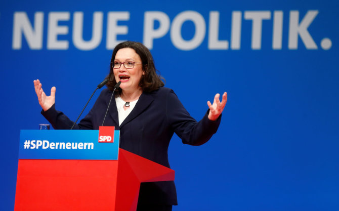 „Reuters“/„Scanpix“ nuotr./Andrea Nahles