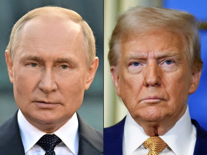 Vladimiras Putinas ir Donaldas Trumpas / ILYA PITALEV SARAH MEYSSONNIER / AFP