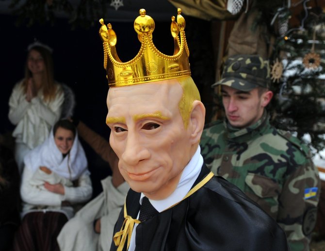 AFP/„Scanpix“ nuotr./Karalius Erodas ukrainiečių Kalėdiniame vaidinime tapo Vladimiru Putinu