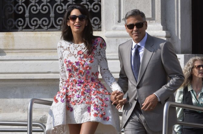 AFP/„Scanpix“ nuotr./George'as Clooney ir Amal Alamuddin 