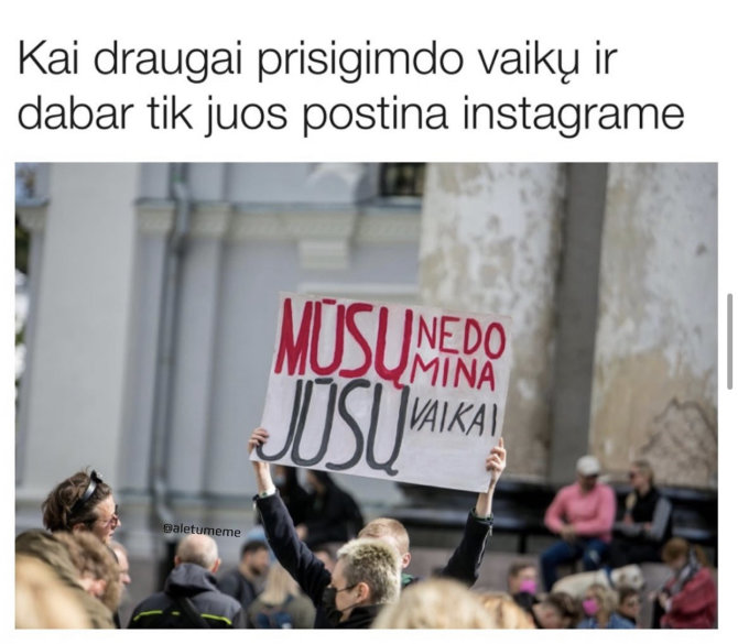 „Aletumeme“ nuotr. /Prieš „Kaunas Pride“ protestavę asmenys tapo memais