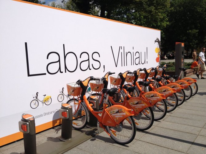 Oranžiniai dviračiai Vilniuje