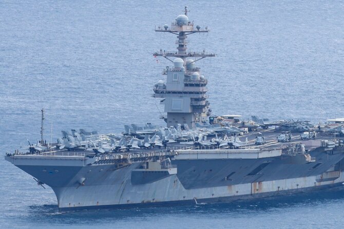 AFP/Scanpix/JAV lėktuvnešis „USS Gerald Ford“