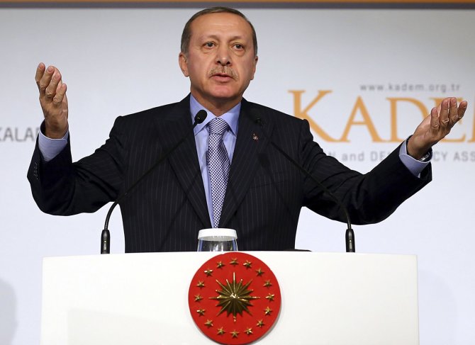 „Scanpix“/AP nuotr./Turkijos prezidentas Recepas Tayyipas Erdoganas 
