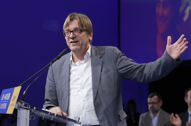 „Scanpix“ nuotr./Liberalų ir demokratų aljanso „Už Europą“ kandidatas, buvęs Belgijos premjeras Guy Verhofstadtas