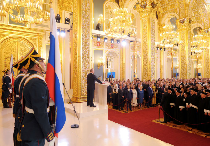 „Reuters“/„Scanpix“ nuotr./Prezidento Putino inauguracijos 4-ai kadencijai ceremonija