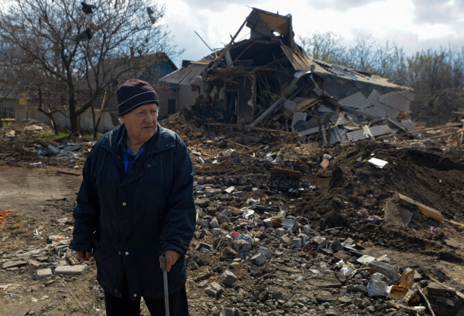 Rusijos dronų atakos padariniai / Alexander Ermochenko / REUTERS