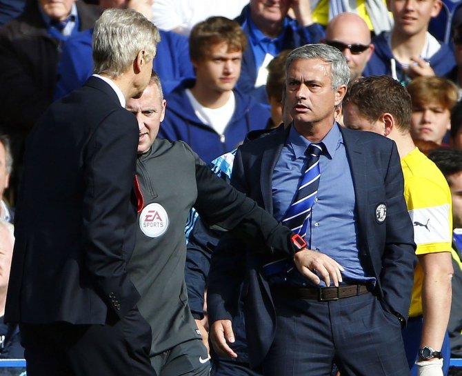 „Scanpix“ nuotr./Arsene'as Wengeras ir Jose Mourinho