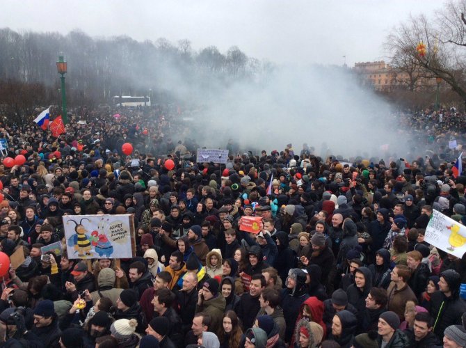 Nuotr. iš  „Twitter“/Protestai Rusijoje