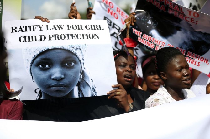 „Reuters“/„Scanpix“ nuotr./Protesto akcija prieš „Boko Haram“