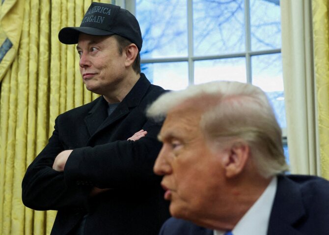 D. Trumpas ir E. Muskas / Kevin Lamarque / REUTERS