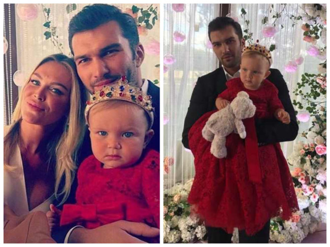 „Instagram“ nuotr./Žilvinas Tratas ir Julija Lubičanskaja su dukra Lukerija