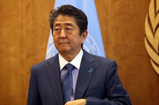 AFP/„Scanpix“ nuotr./Japonijos premjeras Shinzo Abe