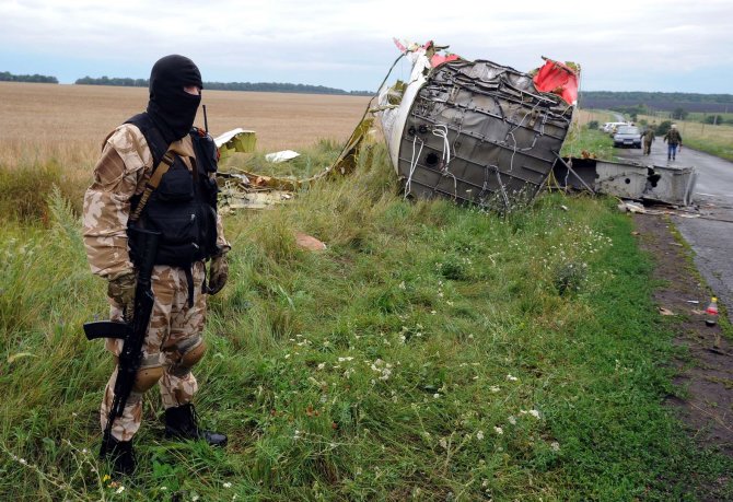 AFP/„Scanpix“ nuotr./Numušto „Malaysia Airlines“ lėktuvo nuolaužos Donecke, Ukrainoje.