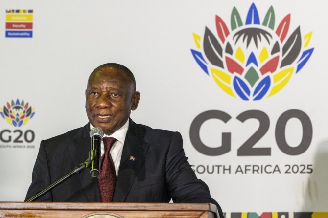 „Scanpix“/AP nuotr./PAR prezidentas Cyrilas Ramaphosa