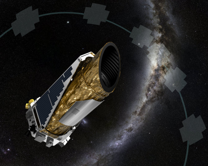 NASA nuotr./Kepler teleskopas kosmose menininko akimis