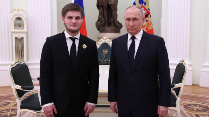 Ramzanas Kadyrovas/ „Telegram“/Achmatas Kadyrovas, Vladimiras Putinas