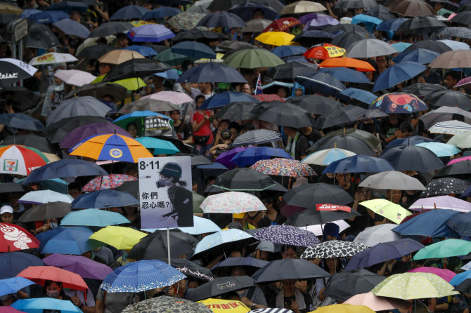 „Scanpix“/AP nuotr./Honkongo protestuotojai