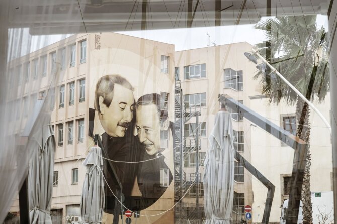 Prieš mafiją kovojusių teisėjų Giovanni Falcone ir Paolo Borsellino atvaizdas / Valeria Ferraro / AP
