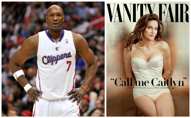 „Scanpix“ ir „Vanity Fair“ nuotr./Lamaras Odomas ir Caitlyn Jenner