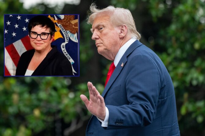 ZumaPress/Darbo statistikos biuro nuotr./Scanpix/Erika McEntarfer ir Donaldas Trumpas