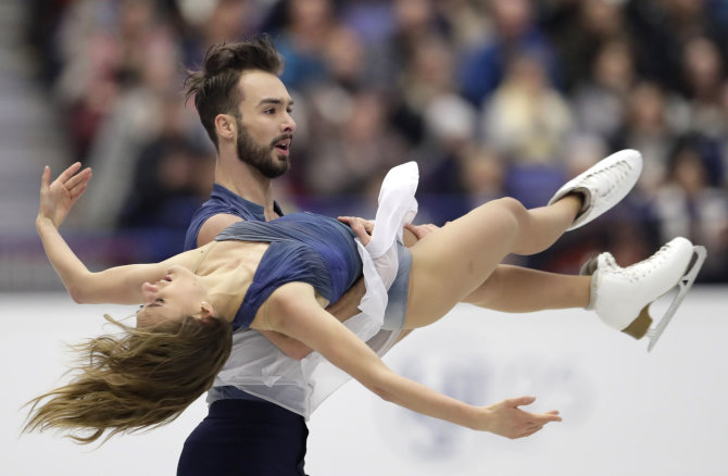 „Scanpix“ nuotr./Gabriella Papadakis and Guillaume'as Cizeronas tapo Europos šokių ant ledo čempionais