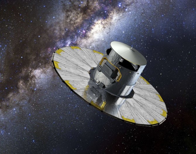 Scanpix. nuotr./Menininko pavaizduotas Europos kosmoso agentūros ŪESA) „Gaia“ teleskopas