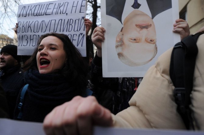 „Scanpix“/AP nuotr./Protestai Baltarusijoje