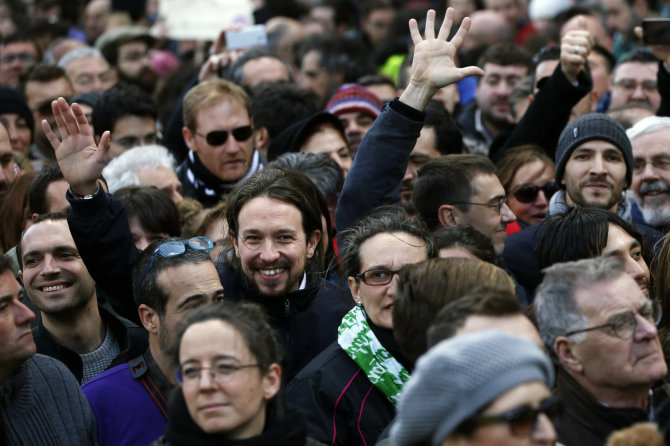 „Reuters“/„Scanpix“ nuotr./ „Podemos“ lyderis Pablo Iglesias