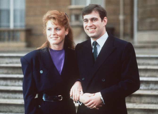 Vida Press nuotr./Princas Andrew ir Sarah Ferguson 1986