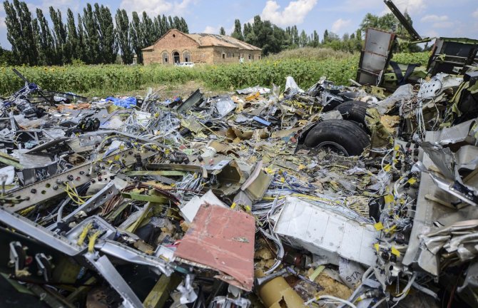 AFP/„Scanpix“ nuotr./Numušto „Malaysia Airlines“ lėktuvo nuolaužos Donecke, Ukrainoje.