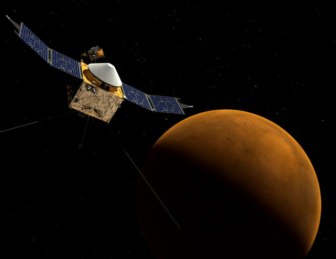 NASA nuotr./Taip turėtų atrodyti Marso atmosferą tirsiantis MAVEN