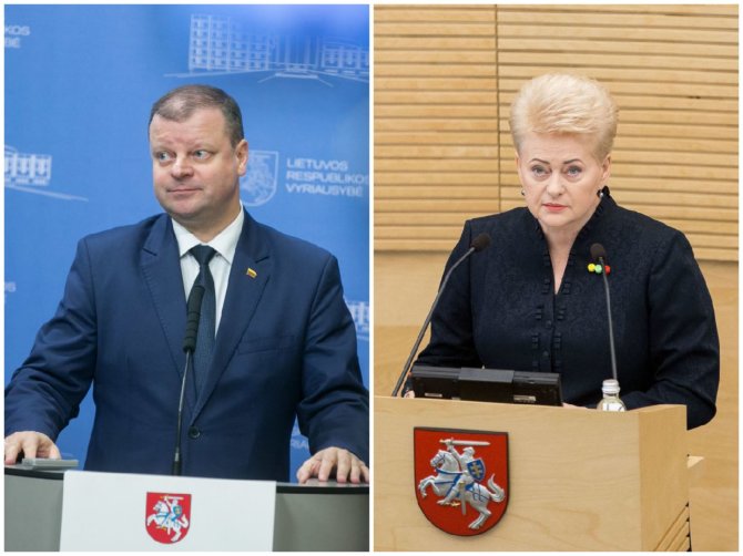 15min koliažas/Saulius Skvernelis ir Dalia Grybauskaitė