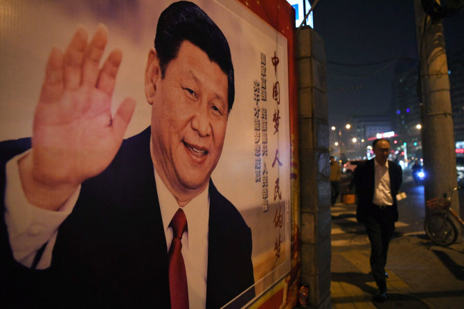 AFP/„Scanpix“ nuotr./Xi Jinpingo plakatas
