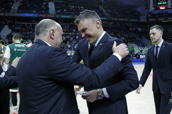 Getty Images/Euroleague.net nuotr./Šarūnas Jasikevičius ir Pablo Laso