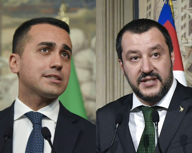 AFP/„Scanpix“ nuotr./Luigi Di Maio (kairėje) ir Matteo Salvini
