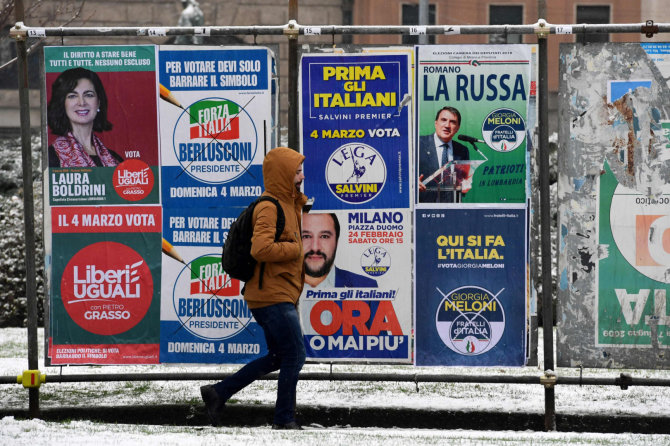 AFP/„Scanpix“ nuotr./Rinkimai Italijoje