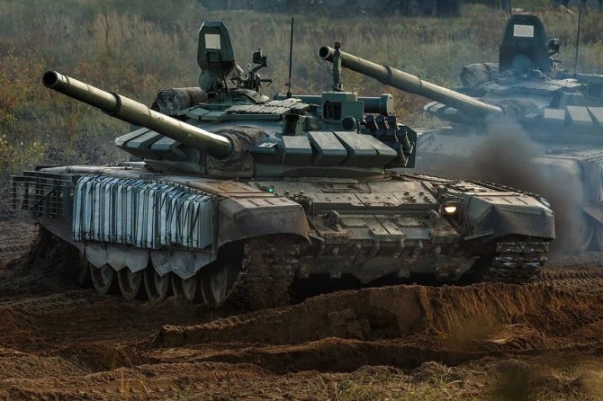 Socialinių tinklų nuotrauka/Rusijos tankas T-72B3M