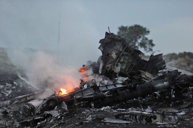 „Scanpix“/„Anadolu Ajansi“ nuotr./Numušto „Malaysia Airlines“ lėktuvo nuolaužos Donecke, Ukrainoje.