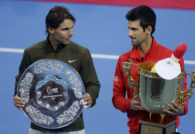AFP/„Scanpix“ nuotr./Rafaelis Nadalis ir Novakas Džokovičius