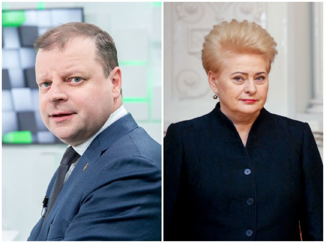 15min koliažas/Saulius Skvernelis ir Dalia Grybauskaitė